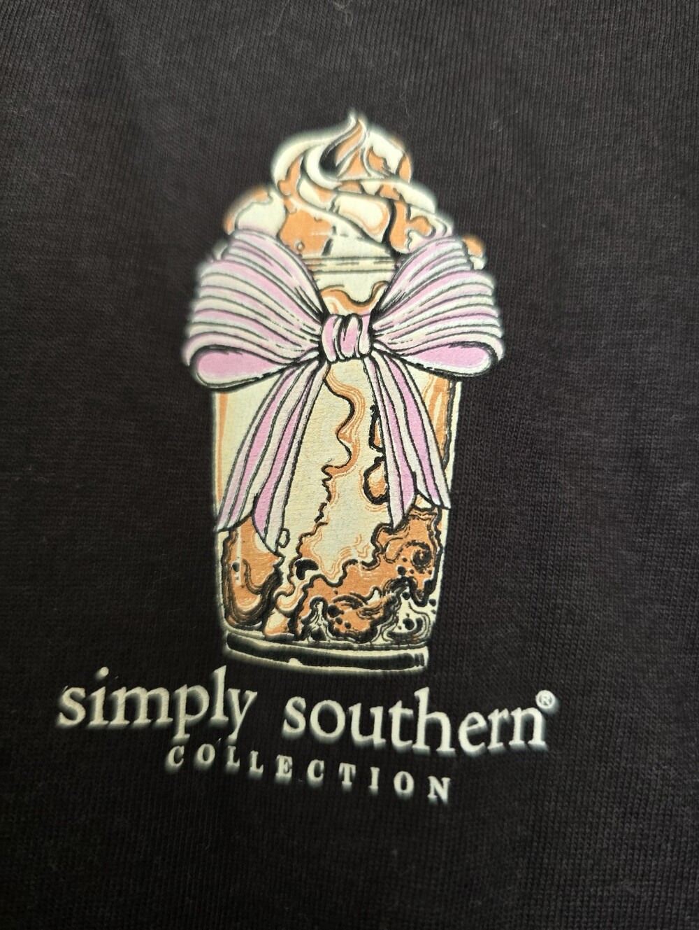 NWT Simply Southern 'Coffee Makes Me Much Nicer' Long Sleeve Tee - Black,Size XL - Picture 5 of 8
